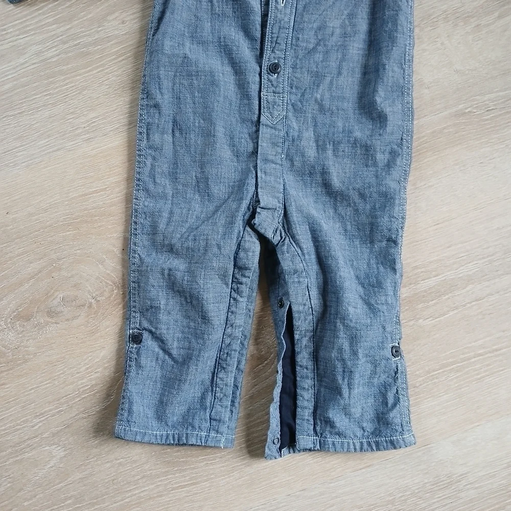 Baby GAP 1969 Jumpsuit Lightweight Chambray w/Jersey Lining Cotton Blue
